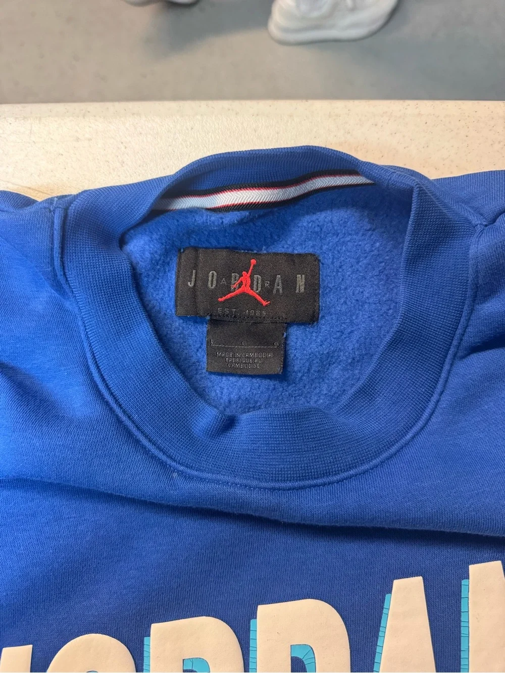 Jordan Men's Crewneck Sweatshirt in Royal Blue with White Logo